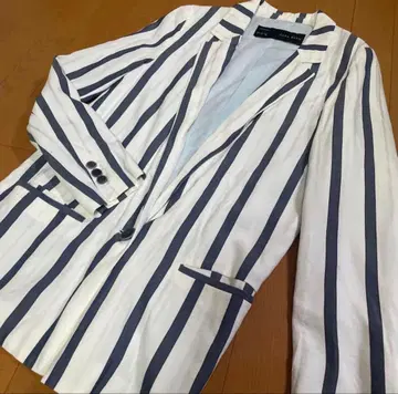 미사용 ZARA BASIC 테일러드 자켓 스트라이프 S