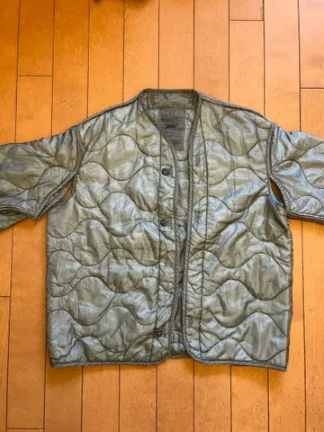 퀼팅 라이너 코트 USA제 미군 밀리터리 카키 그레이 M