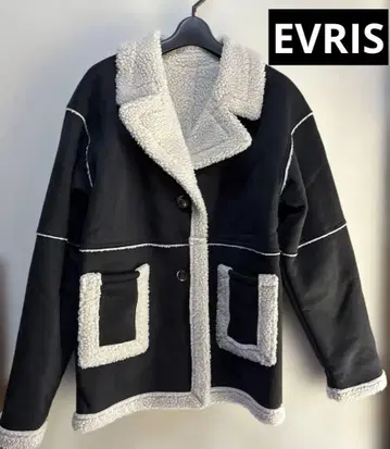 EVRIS 보아 자켓 블랙 freesize