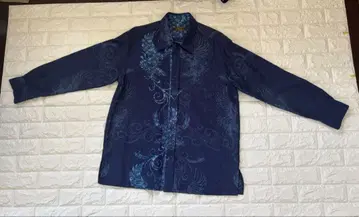 MAJUN 네이비 아로하 셔츠 긴팔 LL