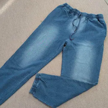 DEAR LAUREL 데님 블루 맨투맨 조거 팬츠