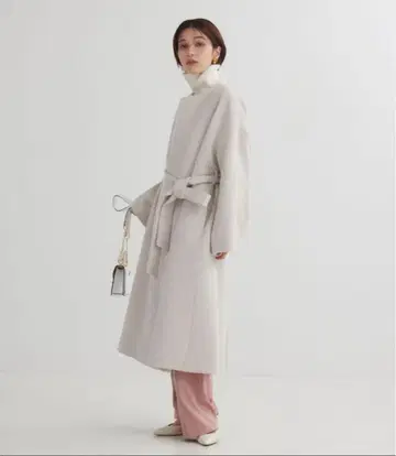 Rouge vif la cle 슈퍼140S 벨티드 코트