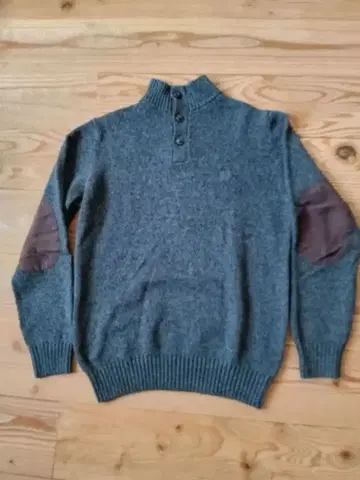 CHAPS 그레이 엘보우 패치 스웨터 S/P