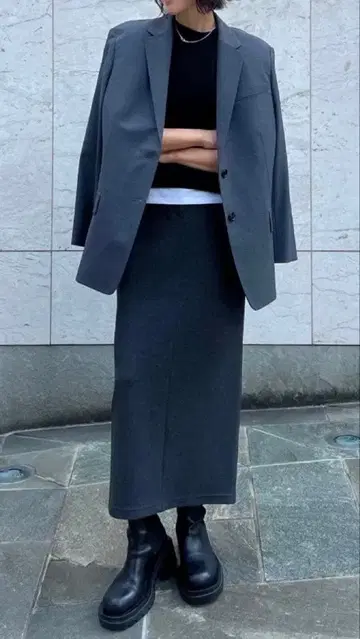 Theory 저지 소재 맥시 스커트