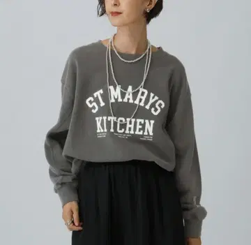 렙심 구제풍 가공 맨투맨 차콜