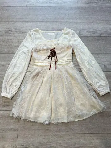 리즈리사 전체 레이스 원피스 레이스업 리본 y2k 로리 공주 보헤미안