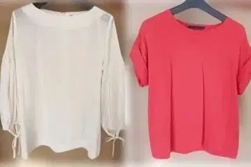 [새상품급] martinique 오렌지 T셔츠 화이트 계열 포멀