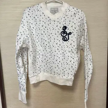 꽃무늬 자수 로고 긴팔 트레이닝복