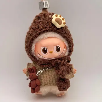 LABUBU 4.0 봉제 인형 의류 3세트 브라운 코디