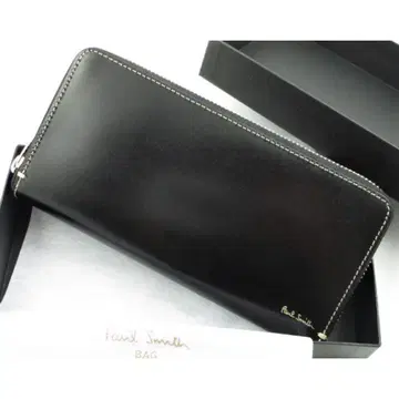 1점 한정 새상품 박스 포함 폴스미스 폴리쉬 가죽 R 지퍼 장지갑 블랙