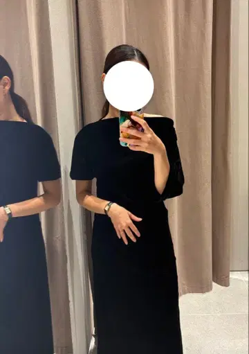 ZARA 벨로아 드레이프 원피스