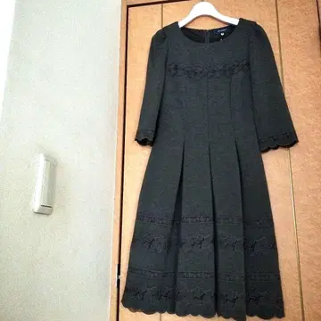 M's Gracy 긴팔 무릎 기장 원피스 다크 그레이