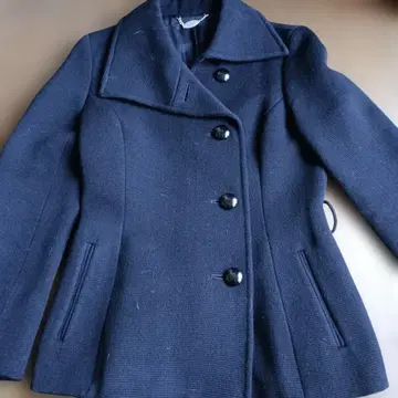 ROPE 블랙 울 피코트 7AR