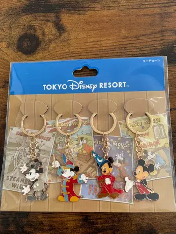 도쿄 디즈니 리조트 미키 키링 4개 세트