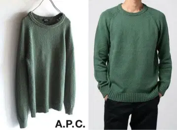 A.P.C. 그린 래글런 스웨터 S