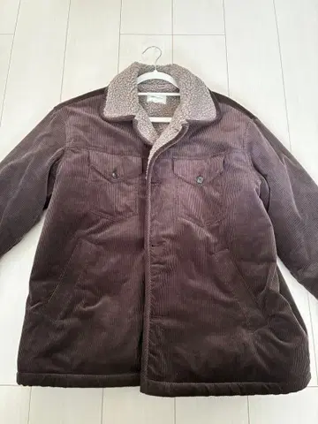 브라운 코듀로이 자켓 보아 옷깃