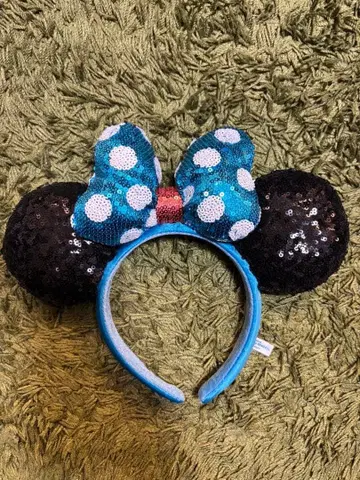 미니 마우스풍 머리띠 파랑과 블랙