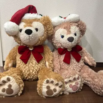 산타 모자 달린 곰 봉제 인형