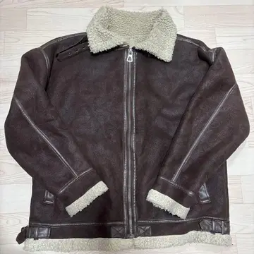 브라운 무스탕 코트 브라운