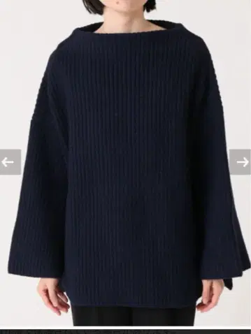 라빠르망 볼륨 슬리브 보트넥 니트