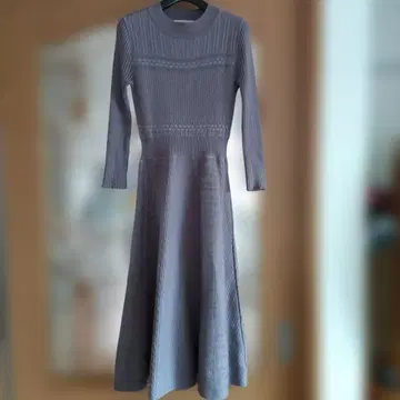 STRAWBERRY FIELDS 퍼플 니트 7부 소매 원피스