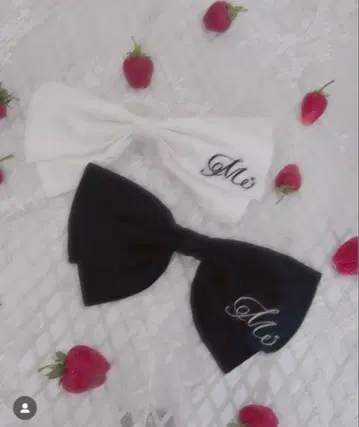 Me roir 미로와르 자수 레이스 리본 머리핀 후루사와 리사 화이트