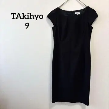 타키효 캡 슬리브 원피스 무릎 기장 9 M 블랙 심플