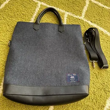 MOON 헤링본 토트백 네이비