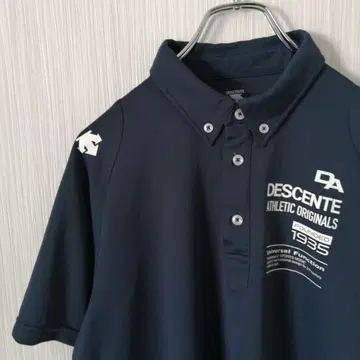 DESCENTE 데상트 피케 셔츠 반팔 네이비