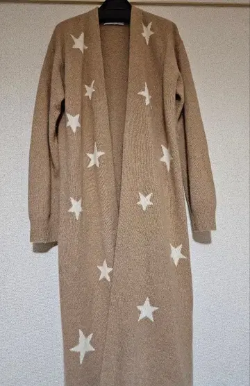 컨버스 도쿄 별 패턴 롱 코트 베이지