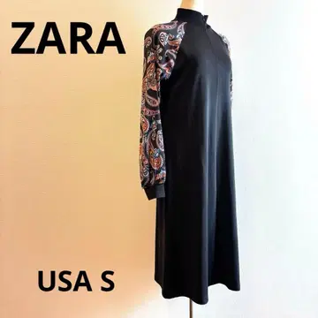 ZARA 소매 절개 페이즐리 A라인 원피스