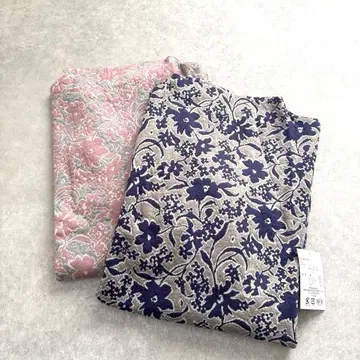 [ 2장 세트 ] 일본제 미세스 꽃무늬 자카드 튜닉 미사용품