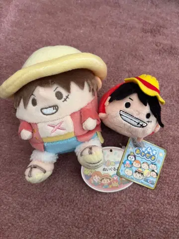 밀짚모자 일당 무기무기 오테다마 원피스 루피 봉제 인형 세트