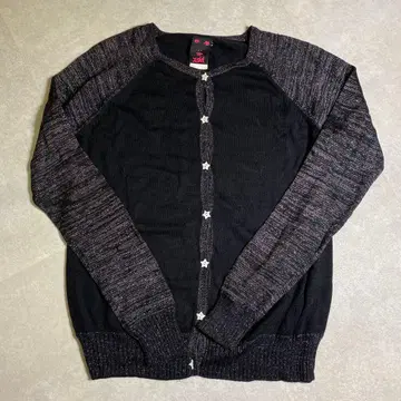 x-girl 니트 가디건 사이즈 2 블랙/멀티 라메