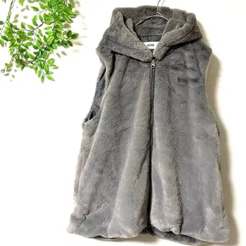 AZUL by moussy 슬리브리스 후디 보아 후드티 루즈핏