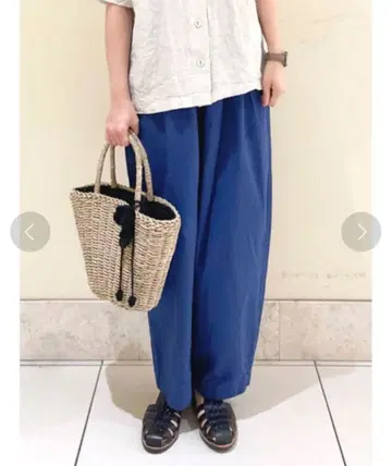 TSUHARU 츠하루 면 포플린 팬츠 블루