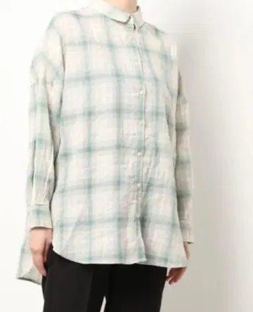 [ 미사용 새상품 ] Samansa Mos2 셔링 블라우스 그린