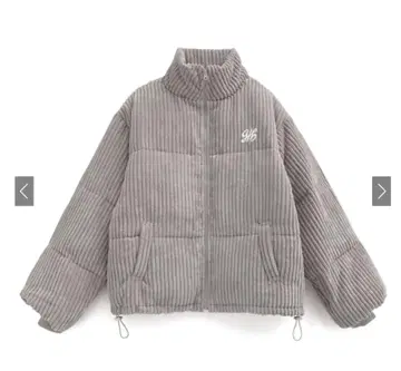 새상품 그레일 로고 자수 코듀로이 다운 자켓 kd85