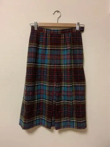 빈티지 구제 의류 타탄 체크 스커트