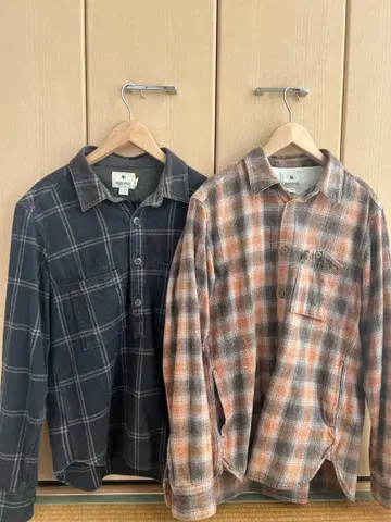 snow peak 긴팔 셔츠 체크 무늬