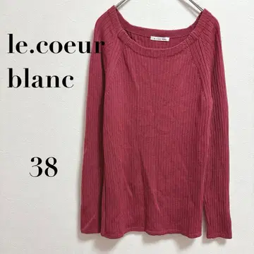 르쿨르 블랑 리브 니트 풀오버 긴팔 핑크 여성용 울 38