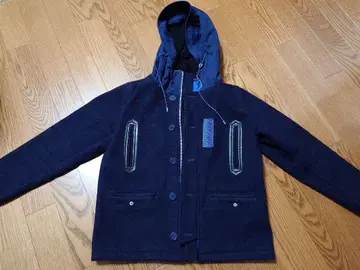 WHIZ LIMITED 후드 부착 네이비 자켓