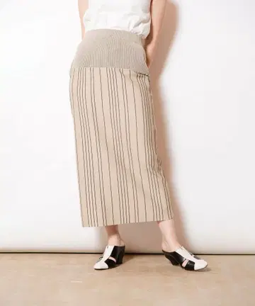 오즈모시스 스트라이프 니트 스커트