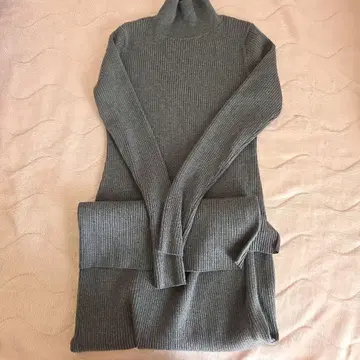 Noble 그레이 리브 니트 원피스