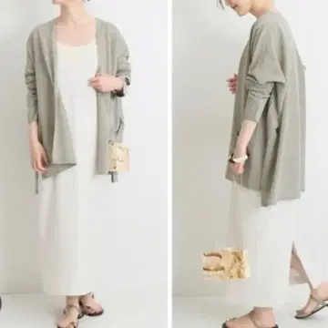 IENA 이에나 드롭 숄더 니트 가디건 그레이지