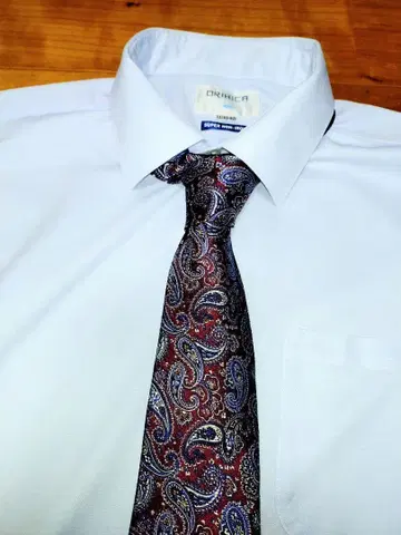 ORIHICA 슈퍼 논아이론 긴팔 와이셔츠 + BEAMS 넥타이