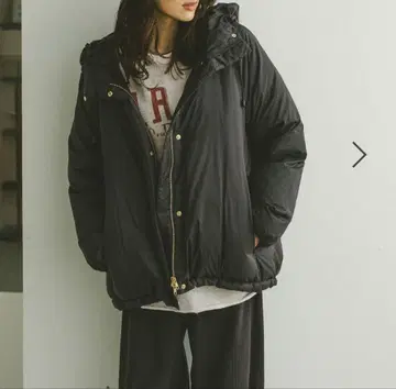 에어 럭스 다운 후드 블루종