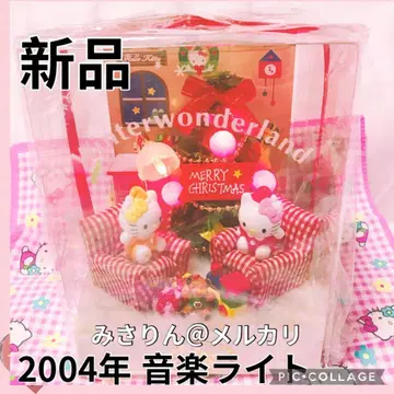 새상품 헬로키티 크리스마스 트리 디오라마 음악 라이트 쌍둥이 2004년
