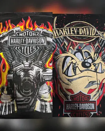 Harley-Davidson 양면 프린트 롱티