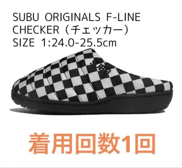 컨디션 최상 SUBU 스브 체크 무늬 깃발 슬리퍼 사이즈 1